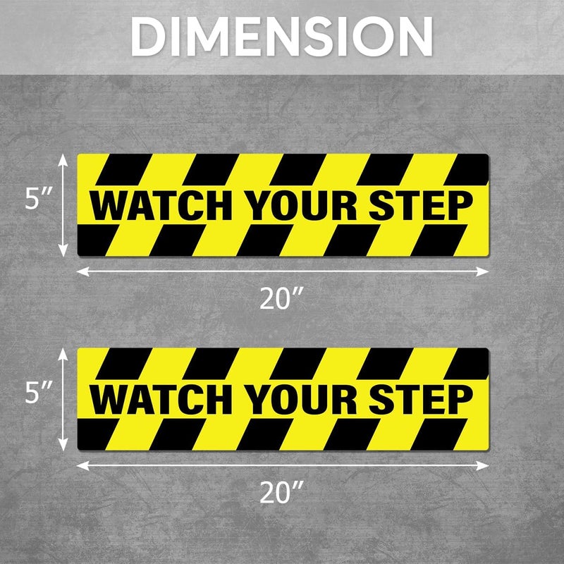 RABOWA Pack 8 Pcs Watch Your Step Sticker for Indoor Outdoor Floor Safety Caution Warning Security Signs Window Funny Bumper Stickers Weatherproof Large Vinyl Decals Home Accessories - Image 2